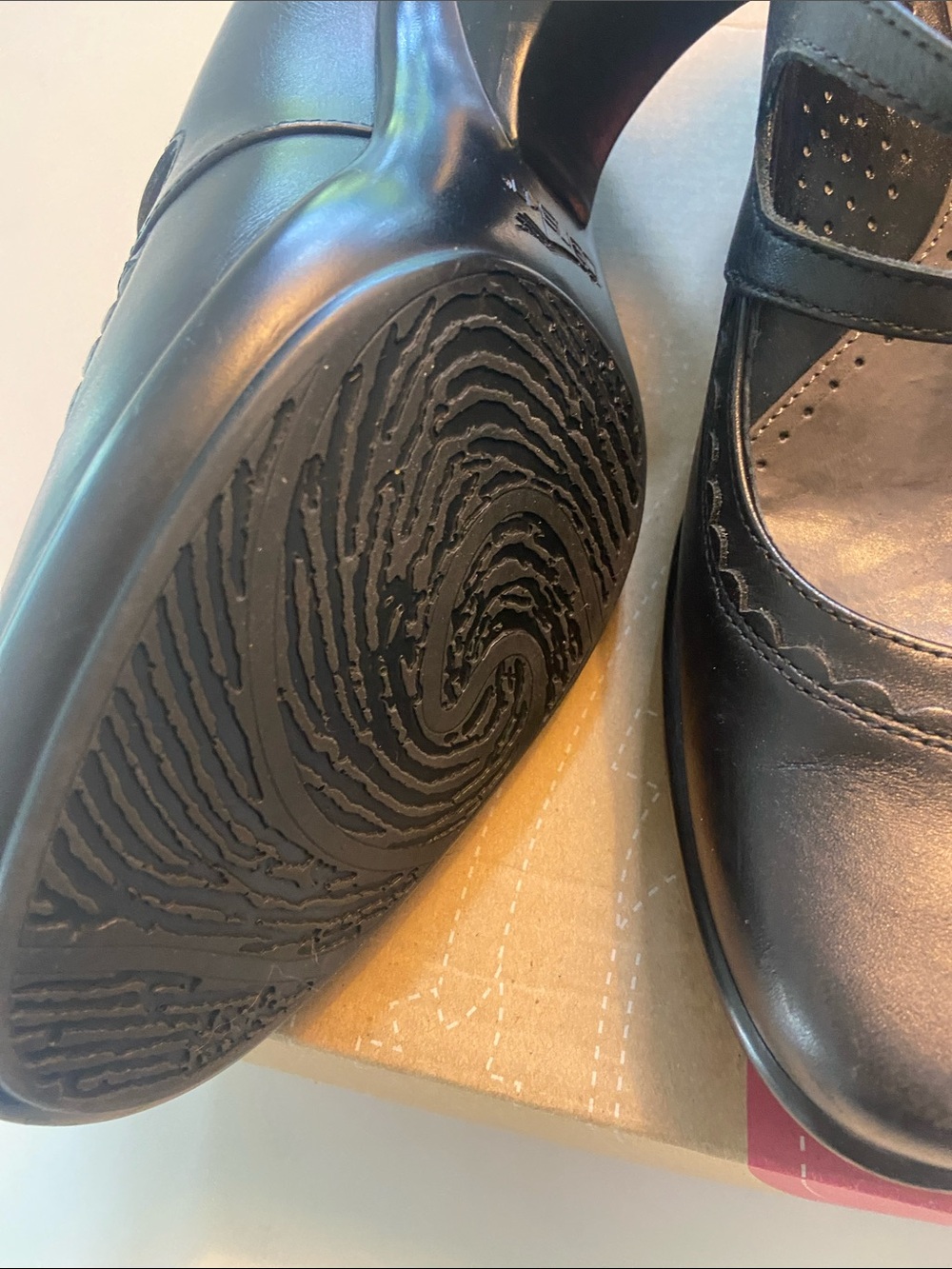 Dansko Black Leather Double-Strap Mary Jane Heels - Picture 4 of 16